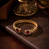 Bracelet Veloria rubis ouvert | or