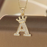 Collier initiale couronne | or