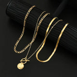 Collier Savira texturé Coin multirang | or