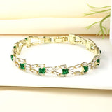 Bracelet Verde maille tennis | or