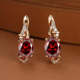 Boucles pendantes carmin crépuscule | or