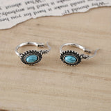 Créoles turquoise blason | or blanc