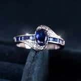 Bague saphir mouvement | or blanc