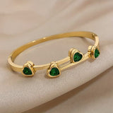 Bracelet Verde cœurs | or