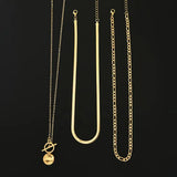 Collier Savira texturé Coin multirang | or