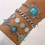 Lot de bracelets ciel pierre multirang | or blanc