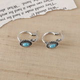 Créoles turquoise blason | or blanc