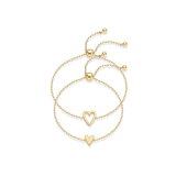 Rayonnant cœur bracelets | or