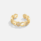 Bague cristal Honeycomb | or