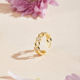 Bague cristal Honeycomb | or