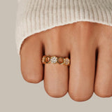 Bague cristal Honeycomb | or