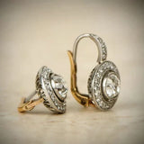 Boucles vintage argent avec zircone | or bicolore