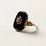 Bague vintage noir pierre | or