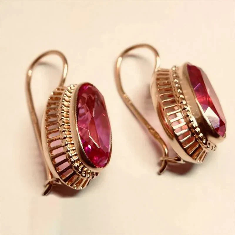 Boucles vintage noir pierre | or
