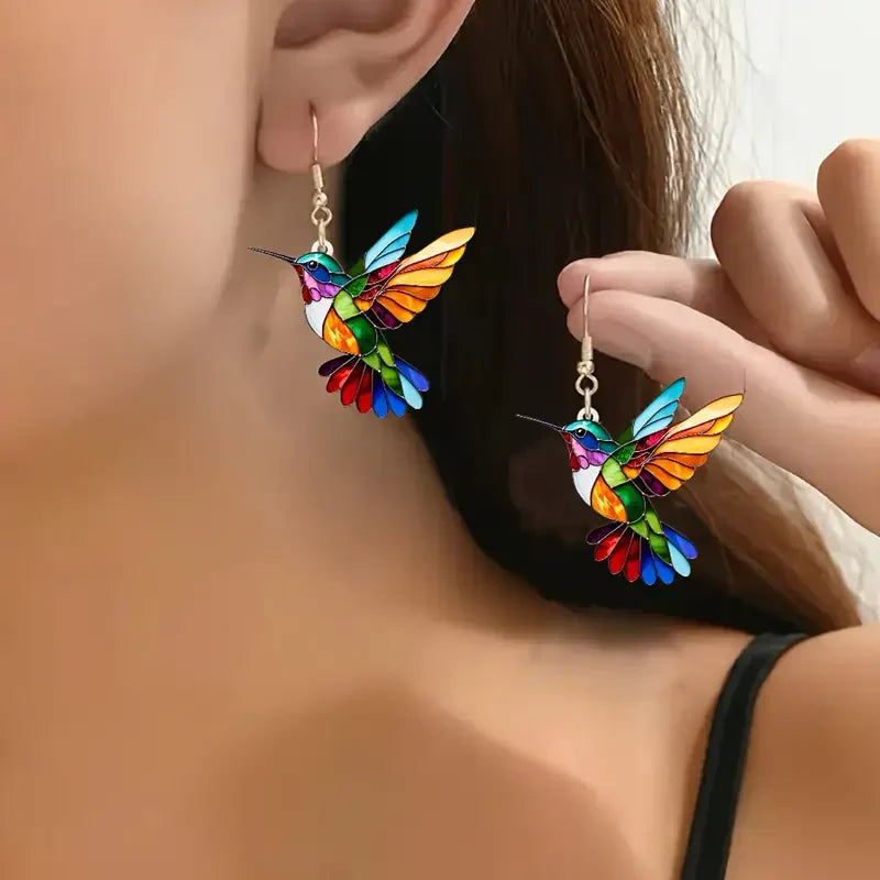 Boucles multicolore colibri | or blanc