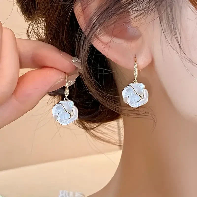 Boucles blanc spirale | or