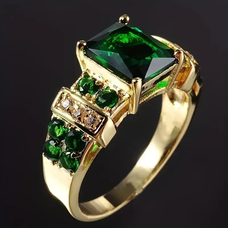 Bague raffiné émeraude or