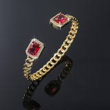 Bracelet Veloria rubis ouvert | or