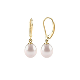 Boucles pendantes perle | or