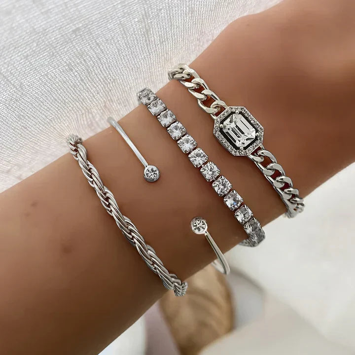 Lot de bracelets Domitia Calvina | or blanc
