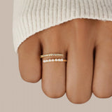 Bague Virelle perle cristal ouvert | or