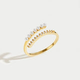 Bague Virelle perle cristal ouvert | or